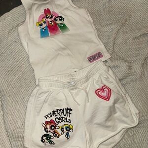 Zara Kids Powerpuff Girls White Matching Set